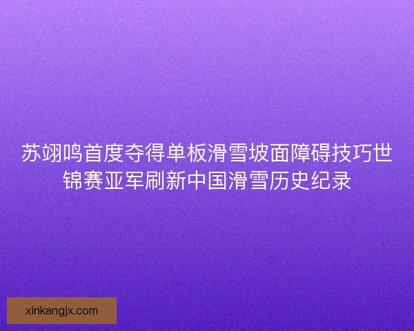 苏翊鸣首度夺得单板滑雪坡面障碍技巧世锦赛亚军刷新中国滑雪历史纪录